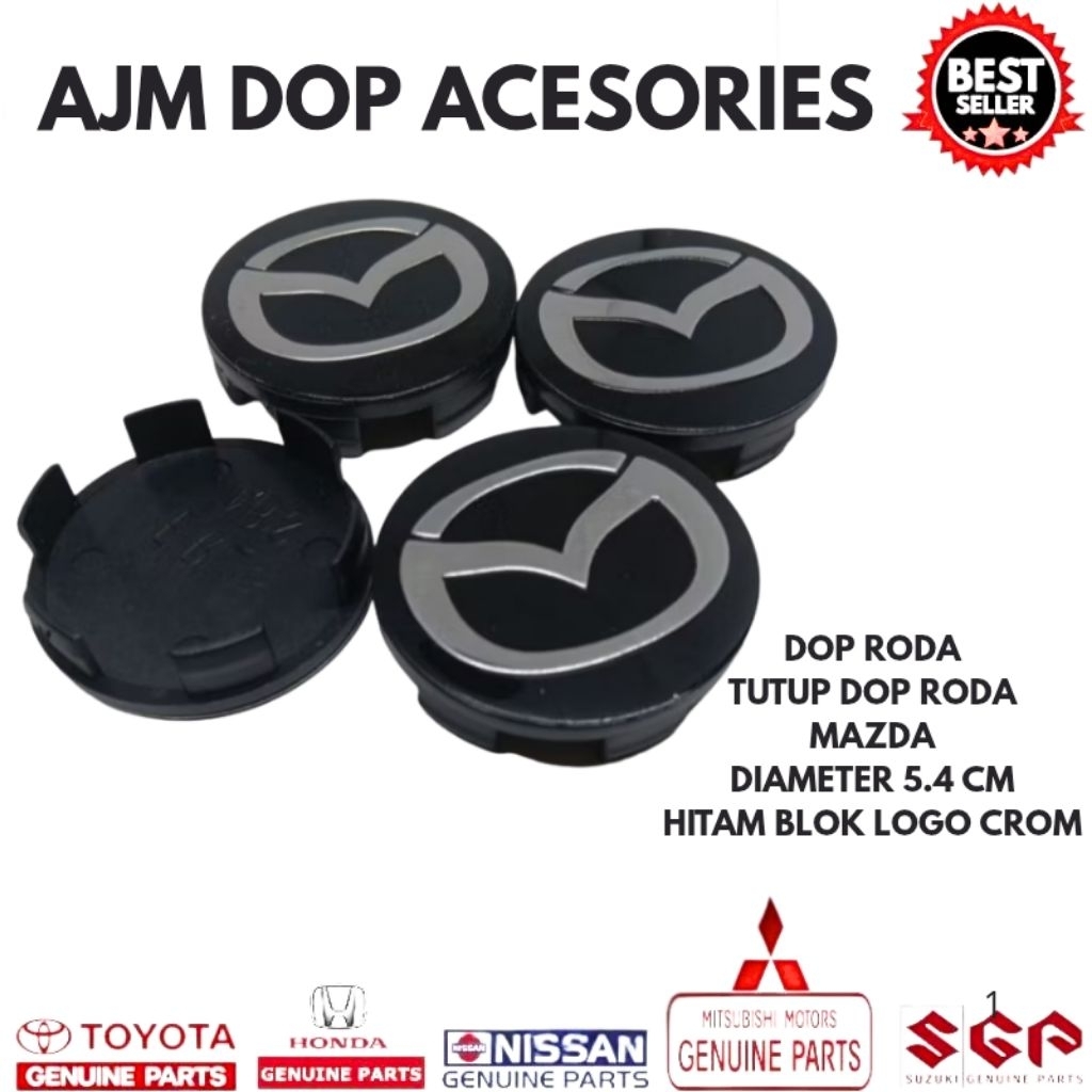 4 pcs dop roda tutup dop velg as roda mobil mazda diameter 5.4cm