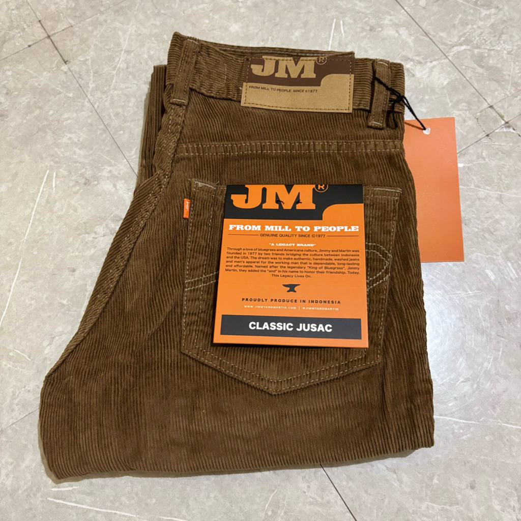 celana panjang Corduroy Jimmy and Martin pria original OCJ0009