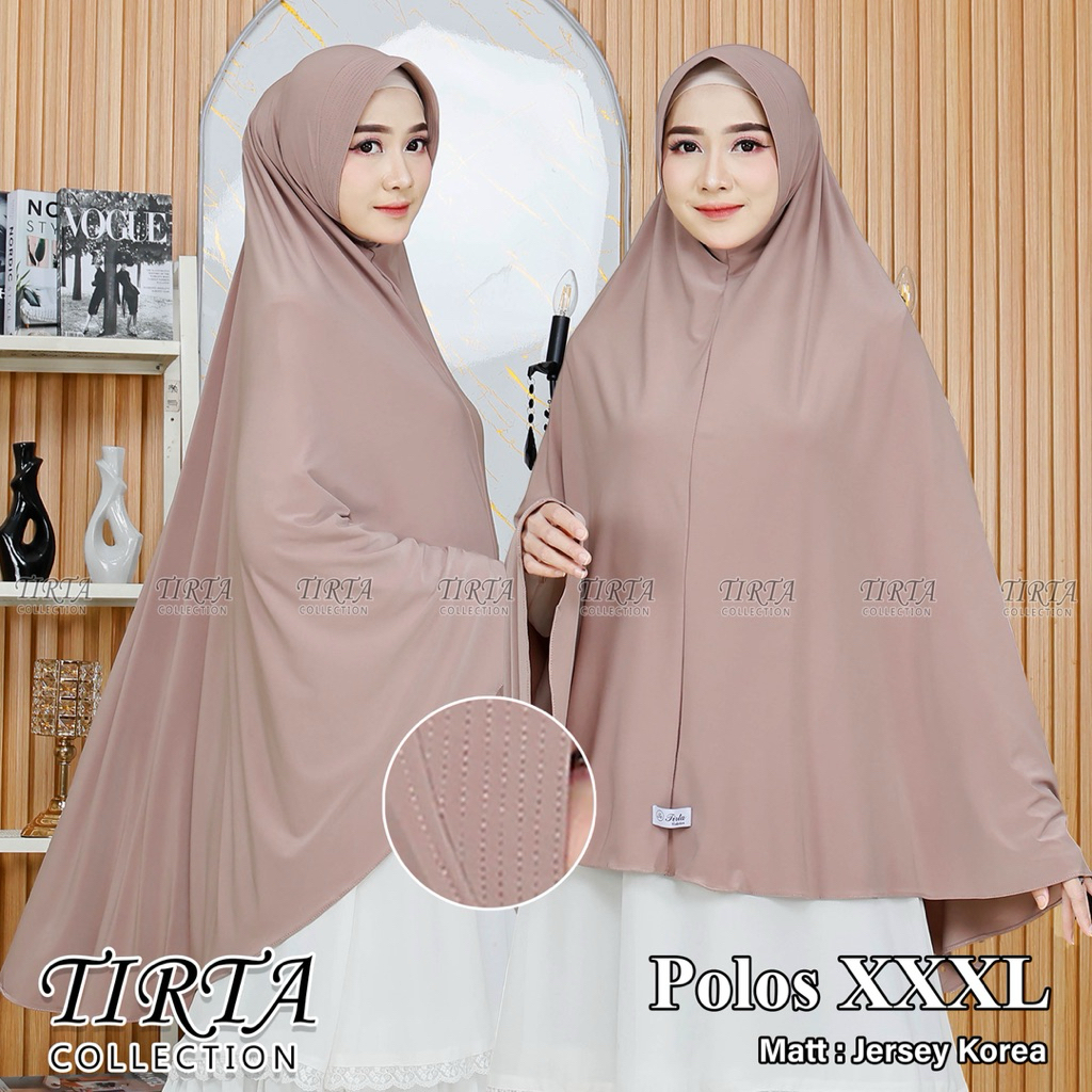 Tirta-hijab instan jilbab bergo pet polos xxxl kerudung syar'i jersey korea by Tirta collection