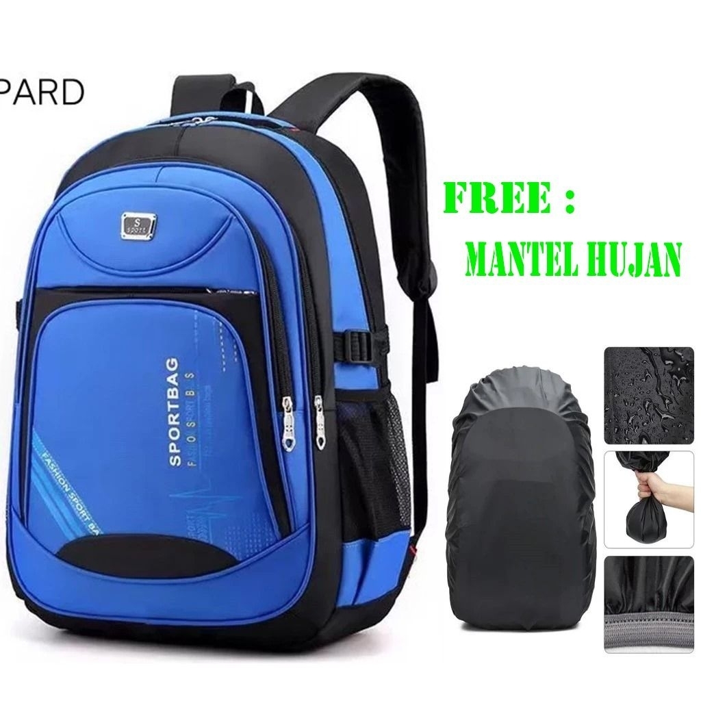 Tas Ransel Laptop Gratis Mantel Hujan/ Tas Sekolah/Tas laptop/Tas Ransel
