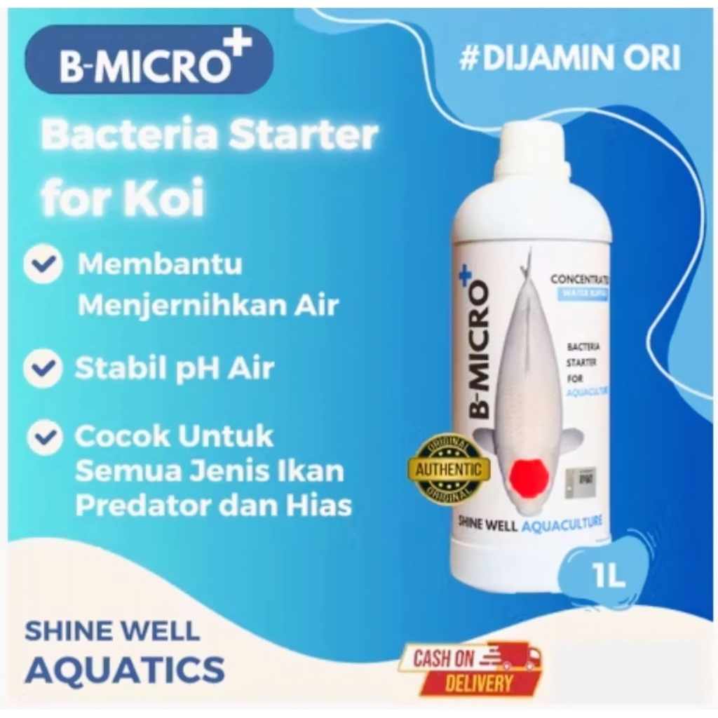 BMICRO+ Shine Well Aquaculture | 1L | Bakteri Starter Aquaculture, Menjernihkan Air Kolam Ikan Koi B