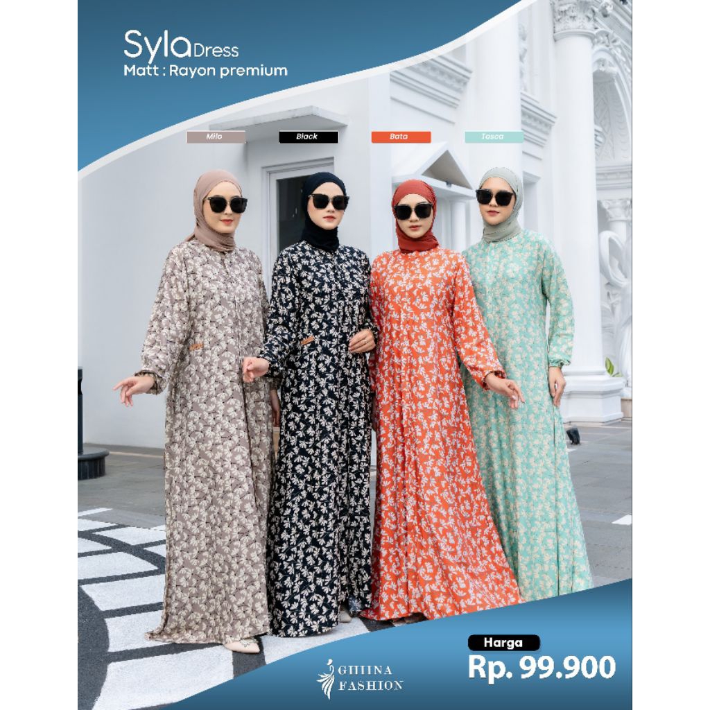 READYSTOCK - SYLA DRESS BY GHIINA FASHION // GAMIS RAYON PREMIUM MURAH BERKUALITAS