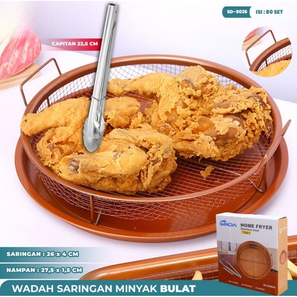 SARINGAN GORENGAN SARINGAN MINYAK NAMPAN BULAT TIRISAN GORENGAN