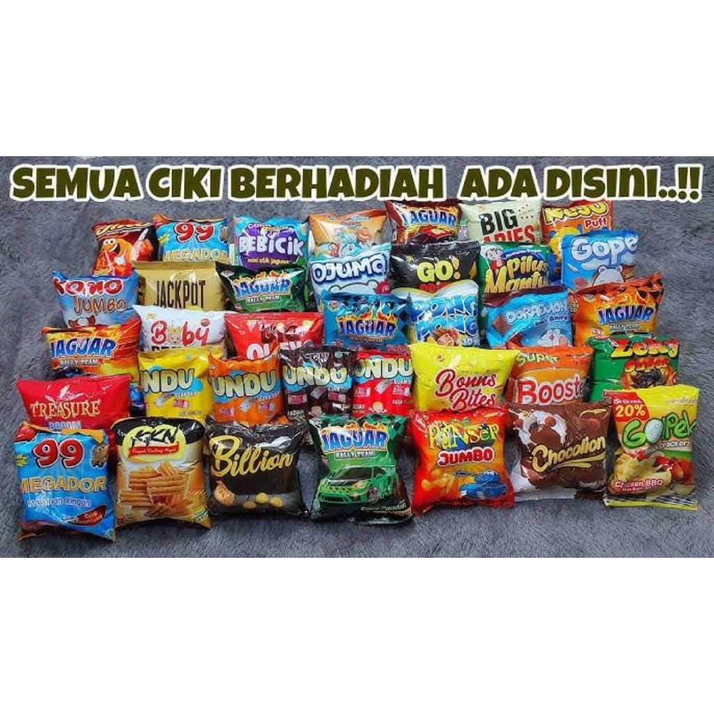 ANEKA CHIKI BERHADIAH UANG VIRAL ( 1 DUS ISI 40 PCS )