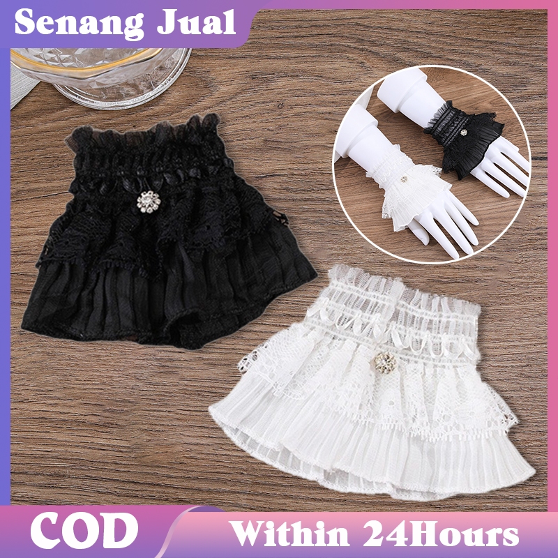 Sarung Tangan Manset Renda Melengkung Manset Tangan Wanita Pendek Manset Tangan Renda Wanita