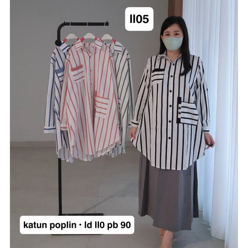 Tunik salur katun premium