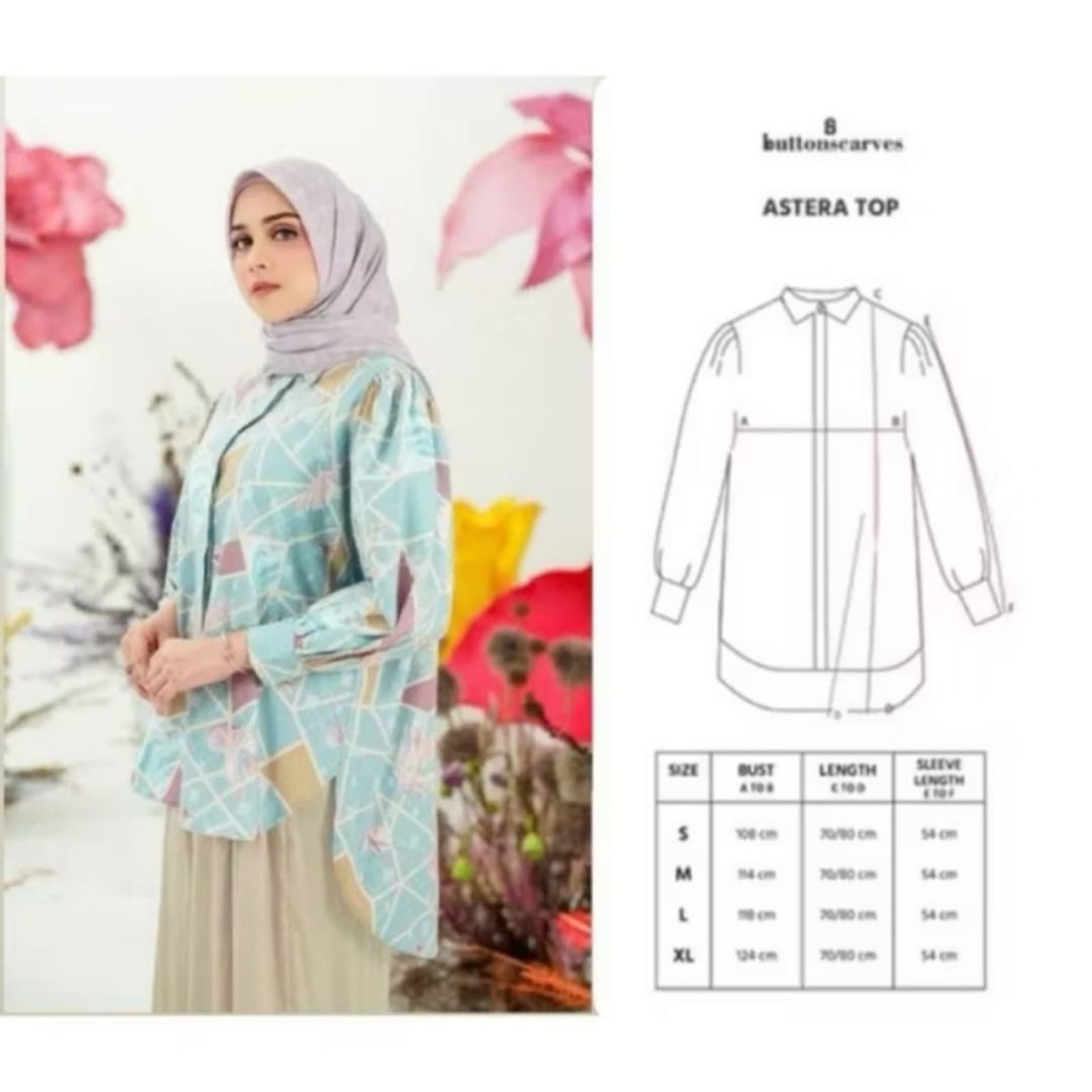 Buttonscarves x Ria Miranda Astera Top Jade (L)