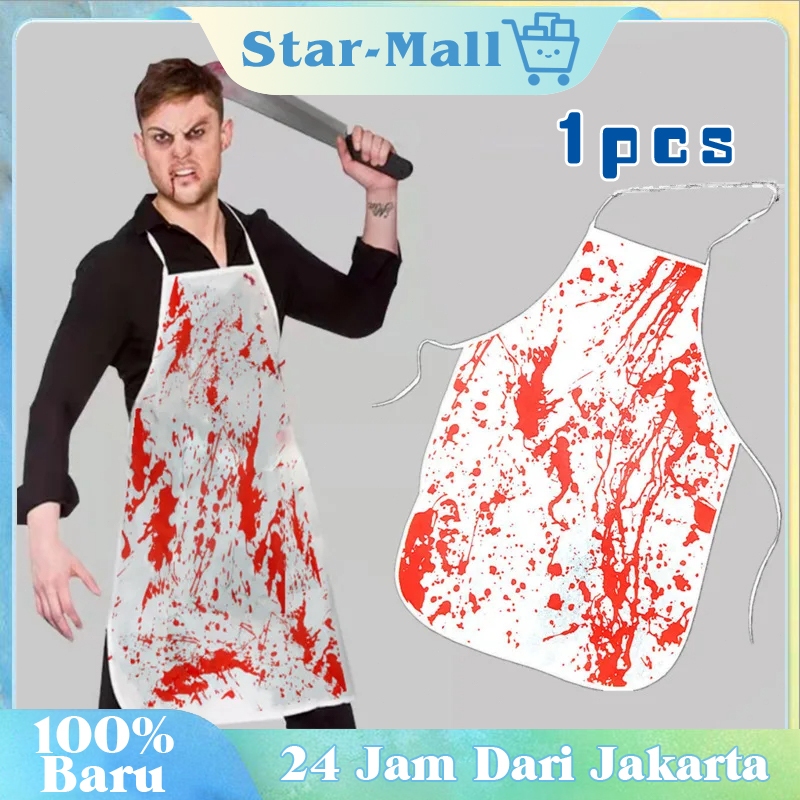 Celemek Apron Darah Cosplay Halloween Darah Killer Celemek Darah Mainan Prank