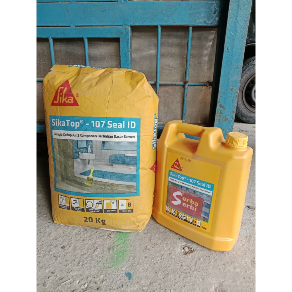 -/SET 20KG+5LTR SIKA TOP 107-Semen+cairan anti bocor waterproffing