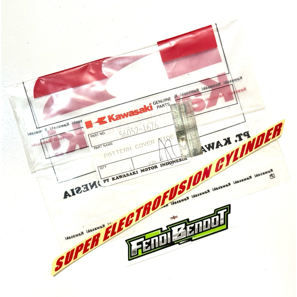 ( NOS ) STIKER STICKER SUPER ELECTROFUSION CYLINDER COVER BODI BODY TENGAH NINJA R KIS J ORIGINAL 56
