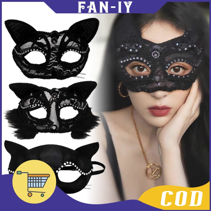 Topeng Wanita Topeng Kucing Seksi Renda Wajah Kucing Topeng Pesta Masquerad Mask Cosplay