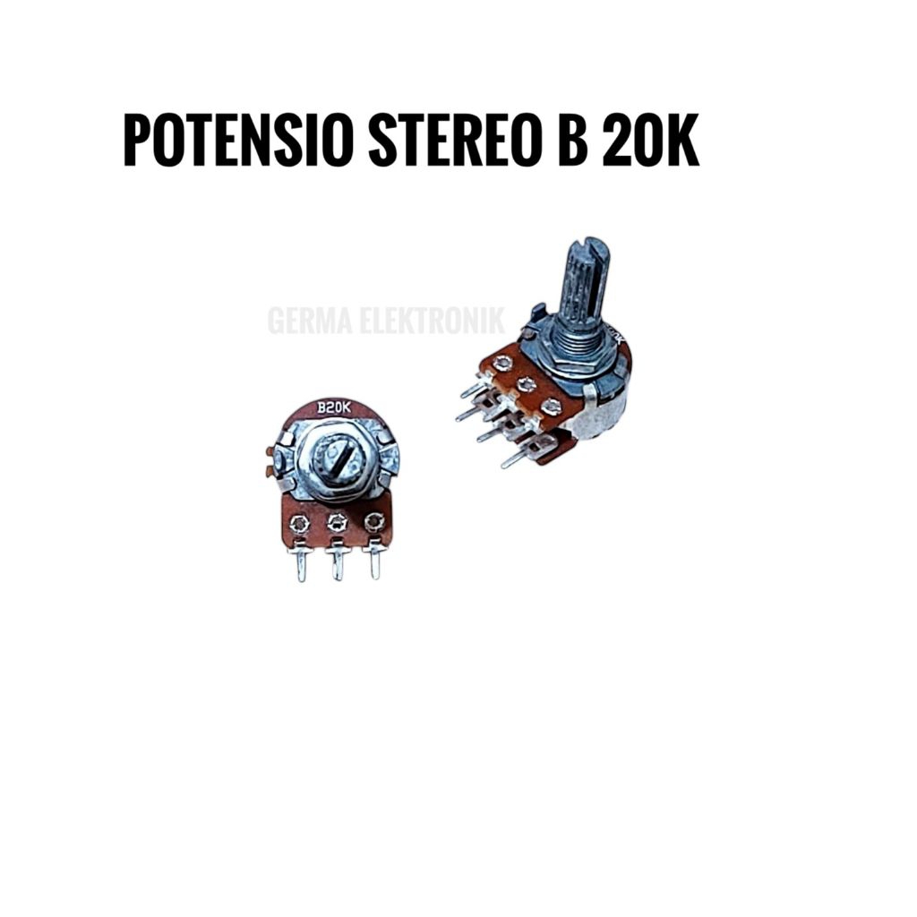 Potensio stereo B 20k enam pin kaki