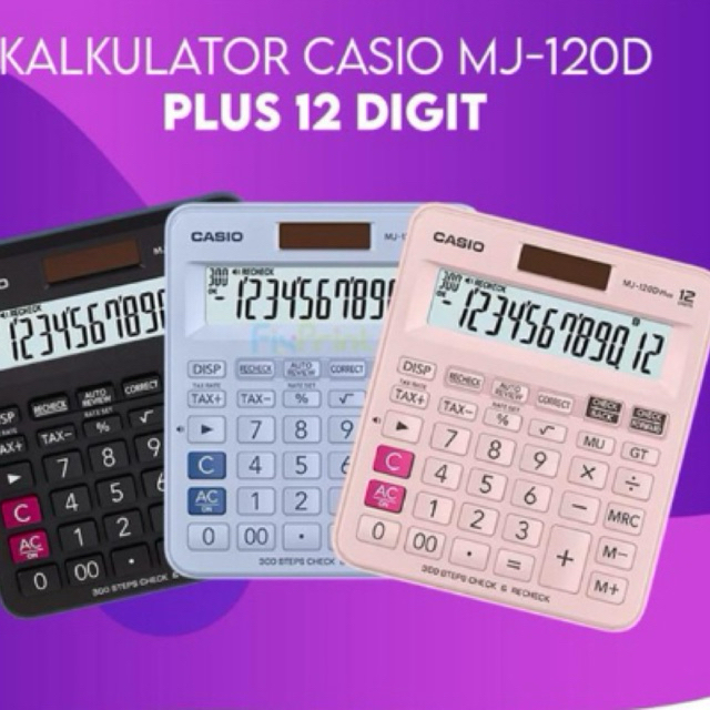 Calculator Casio 10 / 12 / 14 / 16 Digit Kalkulator Dasar Garansi New - DH-14 14 Digit