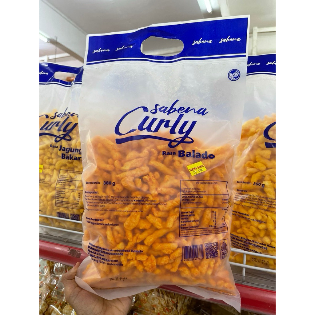 

Sabena Curly Balado / Keju / Jagung Bakar 360 gr