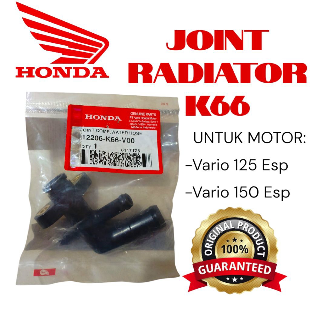 Sambungan Radiator K66 Original AHM Honda | Join T Radiator Motor Vario Beat Scoopy PCX