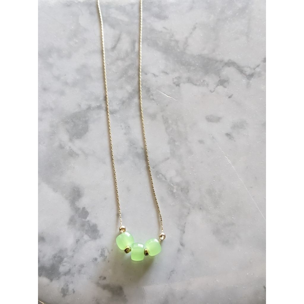 Kalung wanita kalung manik bola hijau kalung wanita wanita aksesoris wanita