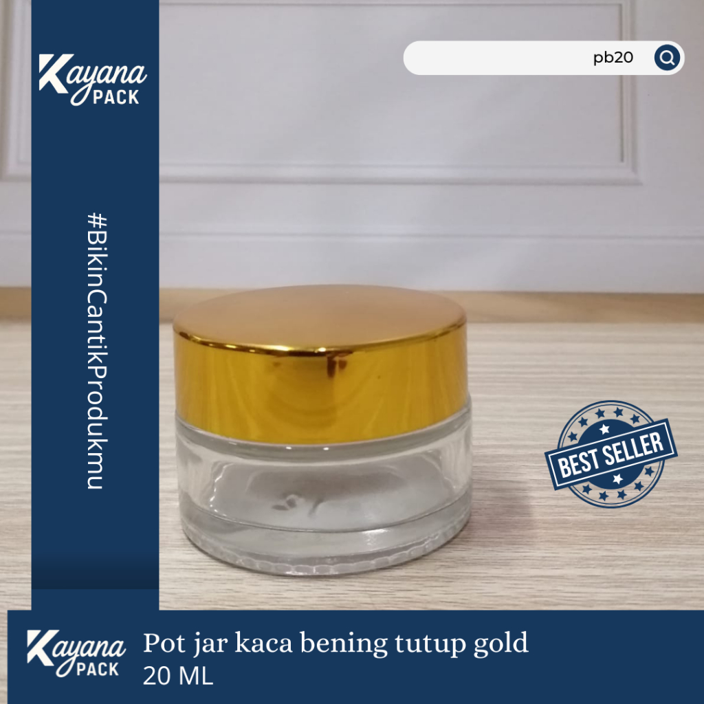 POT JAR BENING CLEAR KRIM WAJAH 20ML TUTUP GOLD ATAU SILVER 20 ML (PB20)