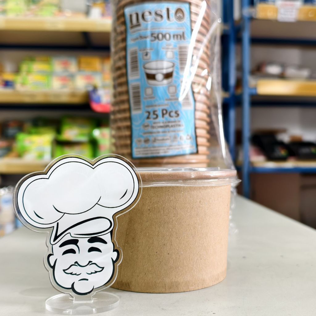 Paper Kraft Bowl Paper 500Ml + Tutup (25Pcs) / Rice Bowl 500Ml / Mangkok Kertas 500Ml / Rice Paper B