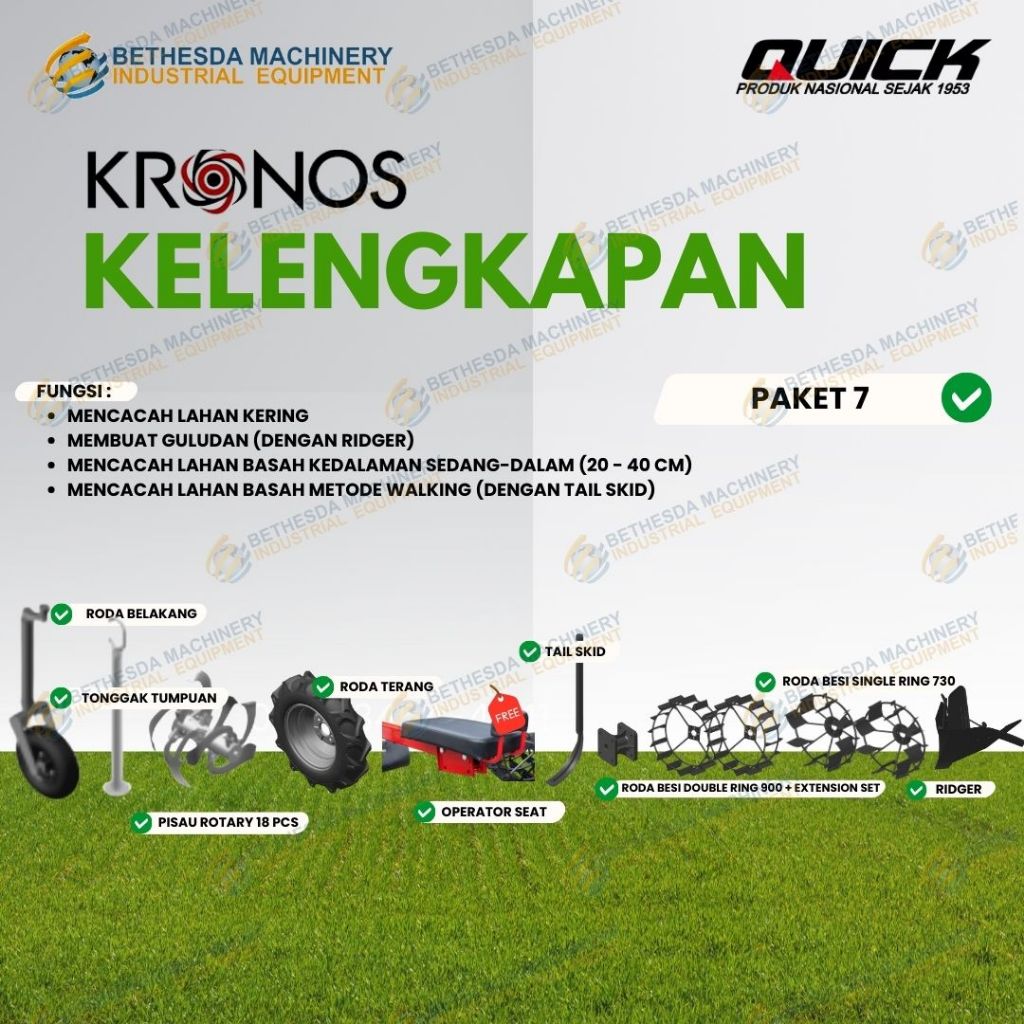 QUICK TRAKTOR KRONOS + MOWER PAKET 7 DAN ONGKIR JAMBI