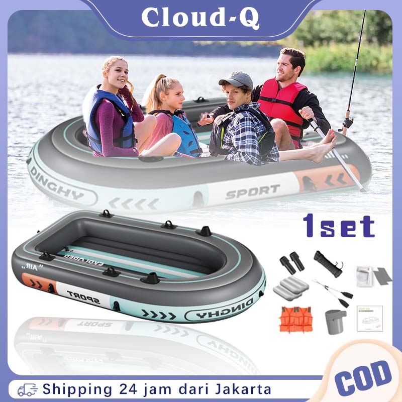1Set Perahu Karet Rafting / Perahu Karet 4 Orang Dewasa / Perahu Karet Mancing