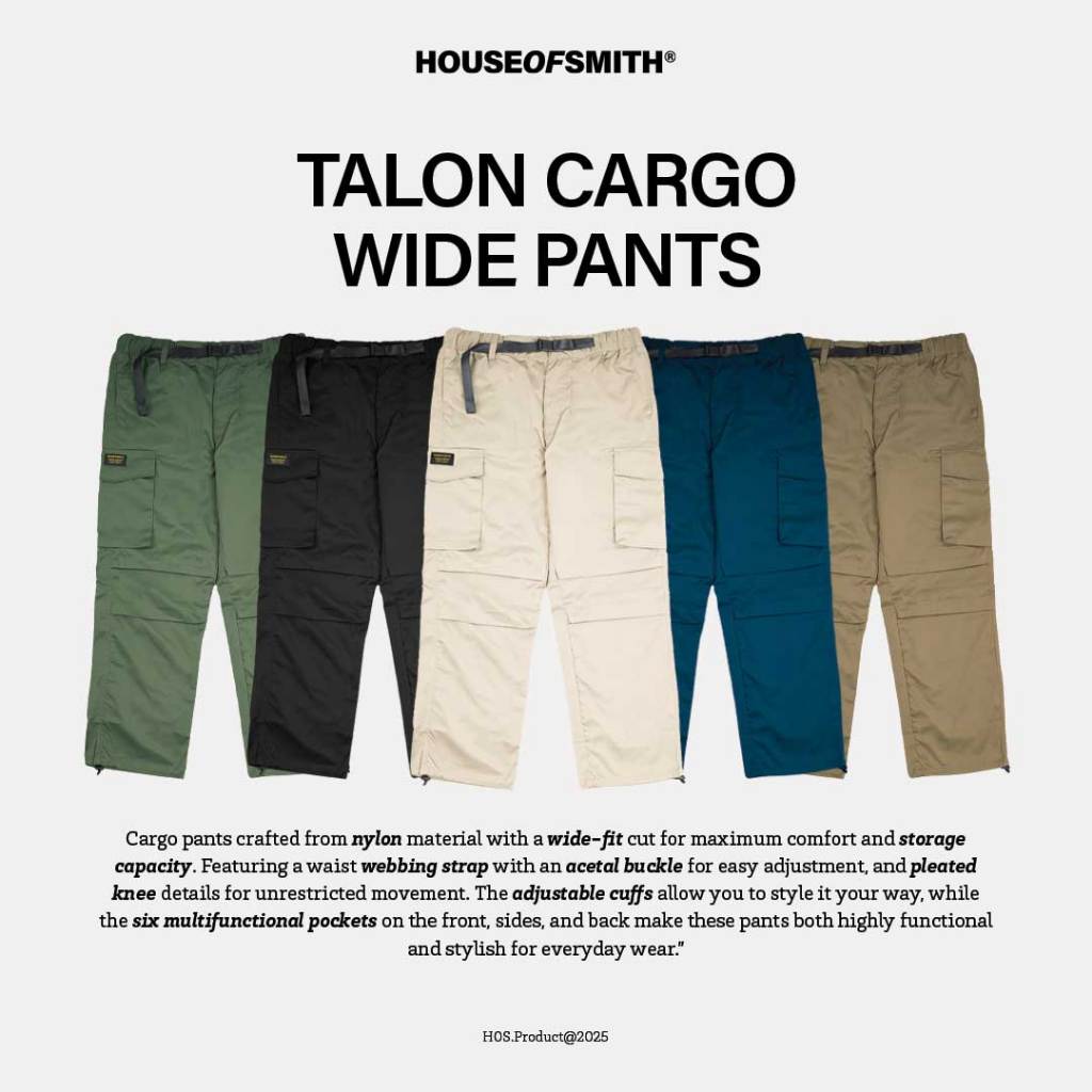 House of Smith Celana Cargo Panjang Pria - Talon Cargo Wide Pants - Cargo Wide Pants