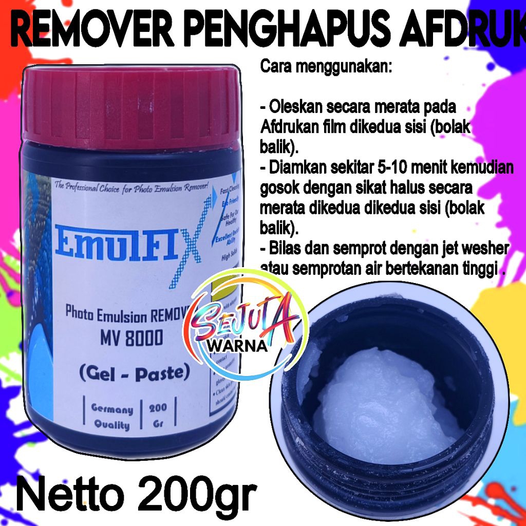 EMULFIX PENGHAPUS SCREEN AFDRUK SABLON 200GR