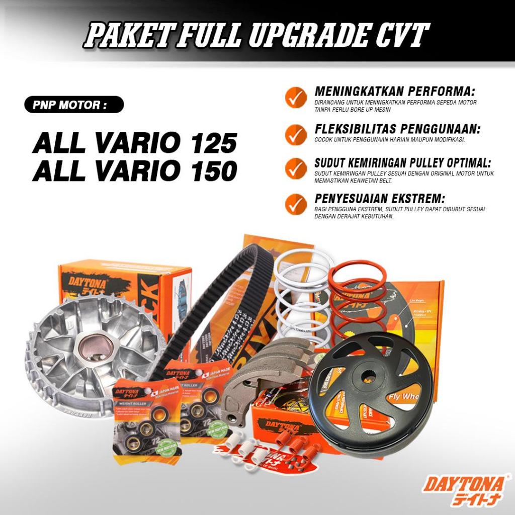 PAKET FULL UPGRADE CVT ALL NEW VARIO 125/150 LED OLD/NEW DAYTONARACING