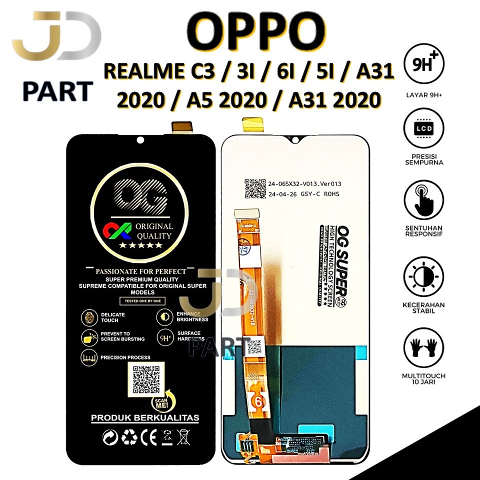 LCD TOUCHSCREEN OPPO REALME C3 / 3I / 6I / 5I / A31 2020 / A5 2020 / A31 2020 COMPLETE ORIGINAL 100%