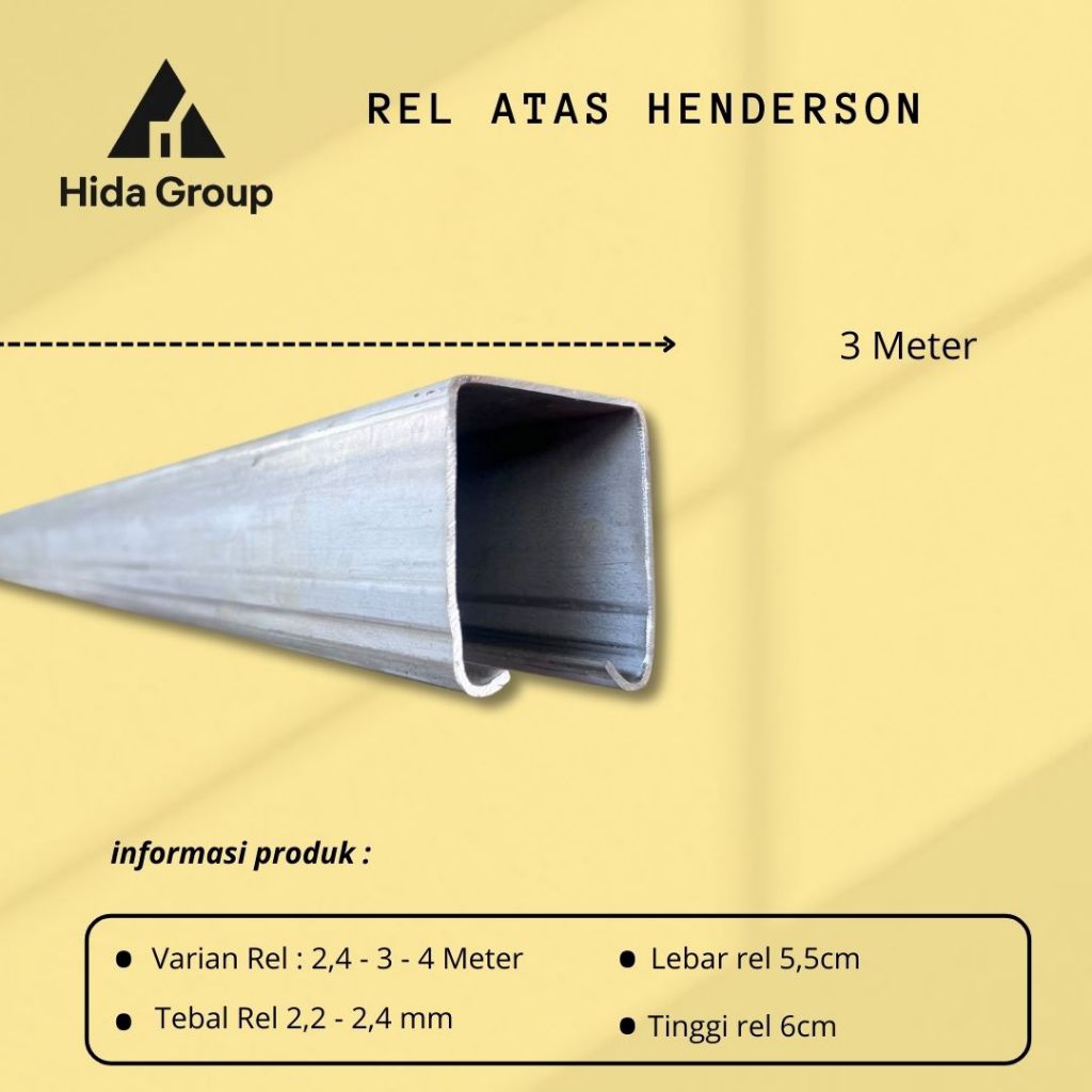 (GROSIR) Rel Atas Henderson Ukuran 3 Meter - Rel Atas Henderson 3Meter