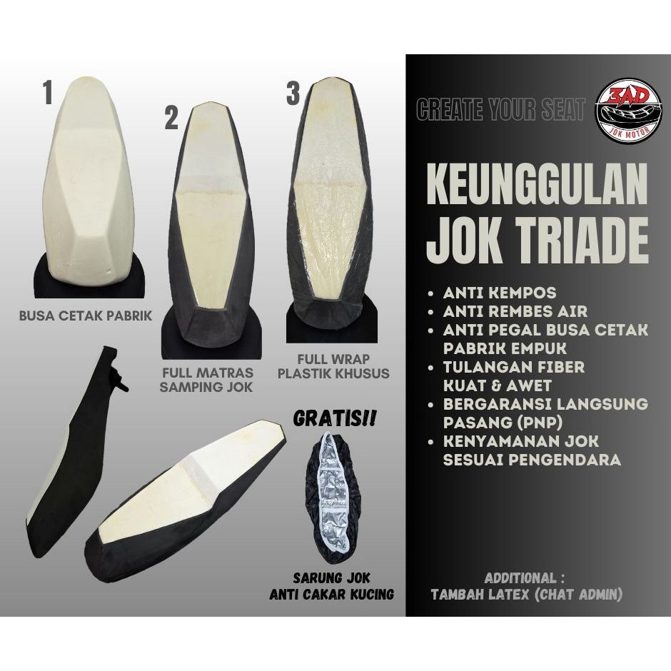 Jok Motor Beat Karbu 2008-2011 Fullset Variasi Siap Pasang I Jok Honda Beat