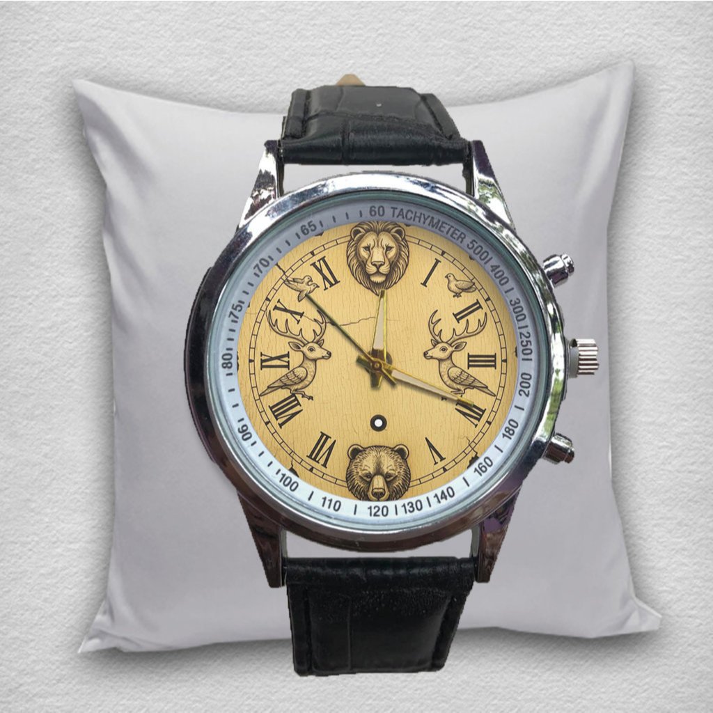 Jam Tangan Pria Bisnis Formal Kerja Vintage Retro Cowok Kulit Hitam 79