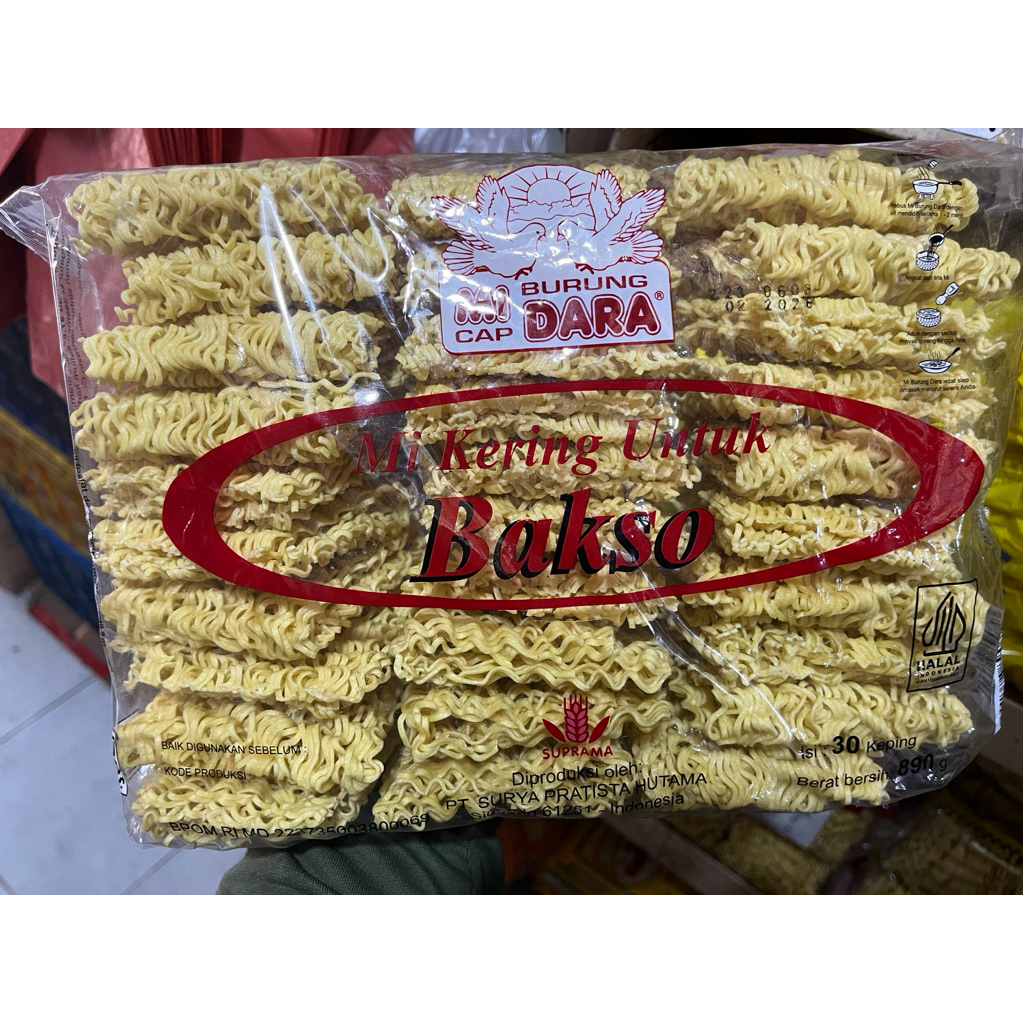 Mie Kering Burung Dara untuk Bakso isi 30