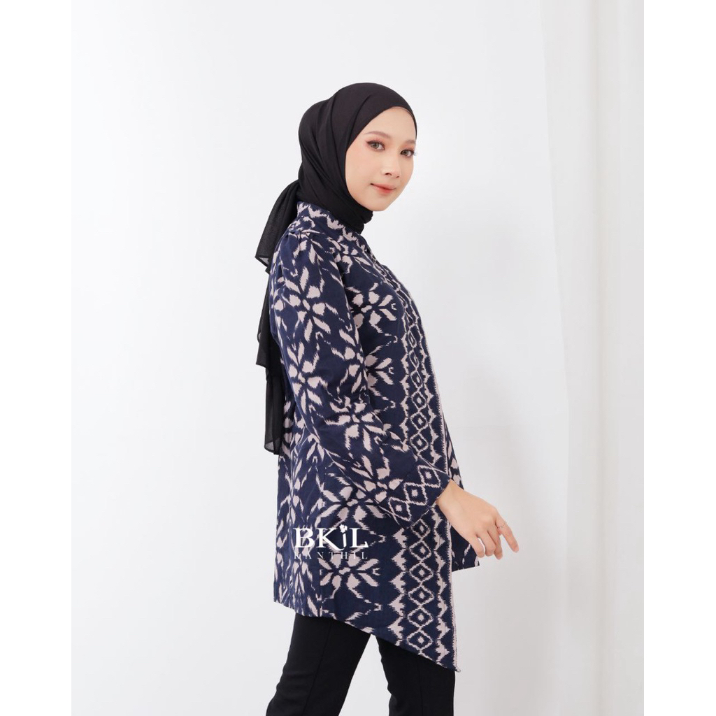 Revany ID - Blouse Puff Songket Atasan Batik Kerja Wanita Modern