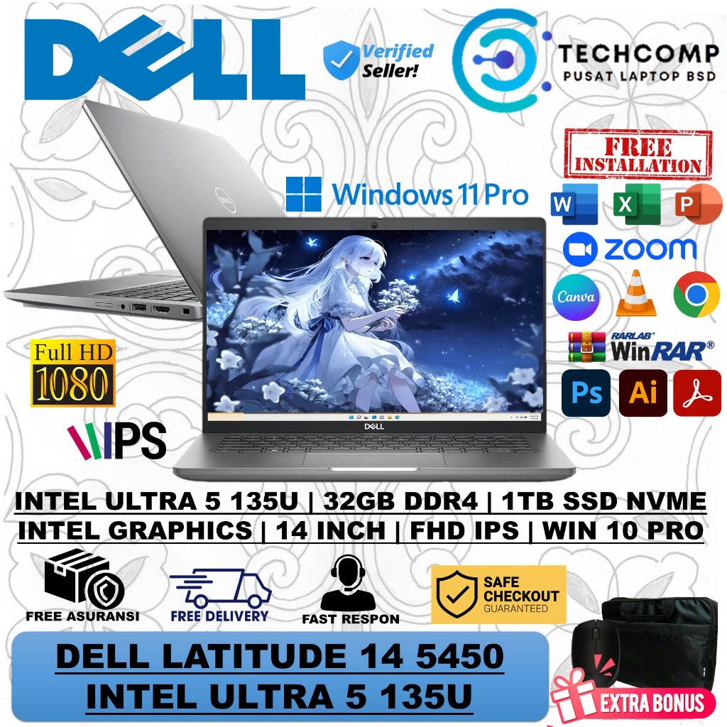 Laptop Dell Latitude 5450 Ultra 5 135U 32GB RAM 1TB SSD FHD Windows 11 Grey Original