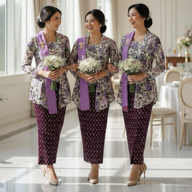 Kebaya White Lilac Primadona Ungu Modern Kutubaru Solo