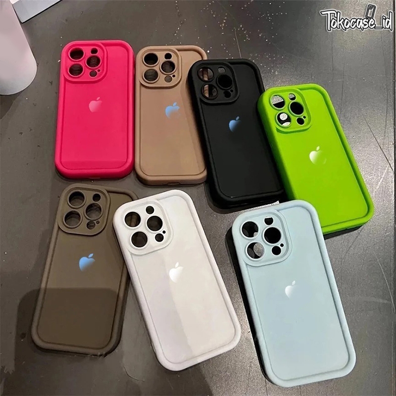 Silicone Full Coverage Liquid Matte Case With Stiker Logo Iphone For Iphone 7 8 7+ 8+ X Xs Xr 11 12