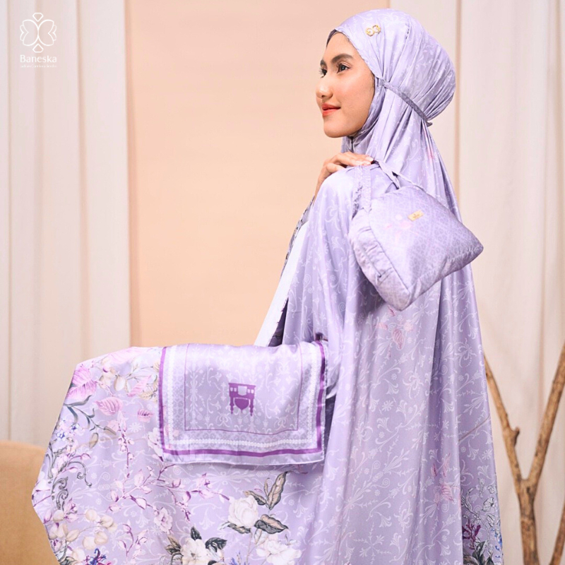 Baneska Mukena Dewasa Premium Silk Aqueela Series | Mukena Premium Printed | Mukena Terbaru