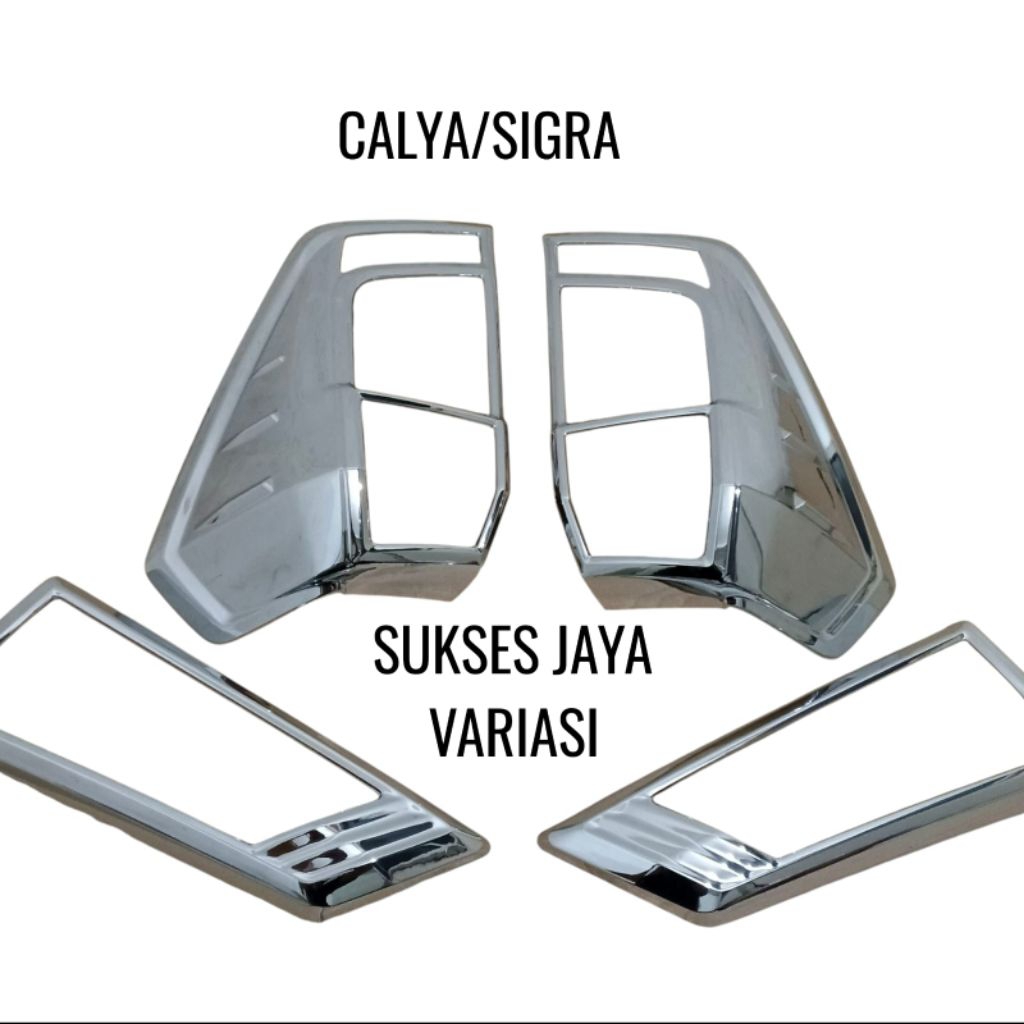 GARNISH LAMPU LIST LAMPU BELAKANG MOBIL CALYA SIGRA WARNA CHROME