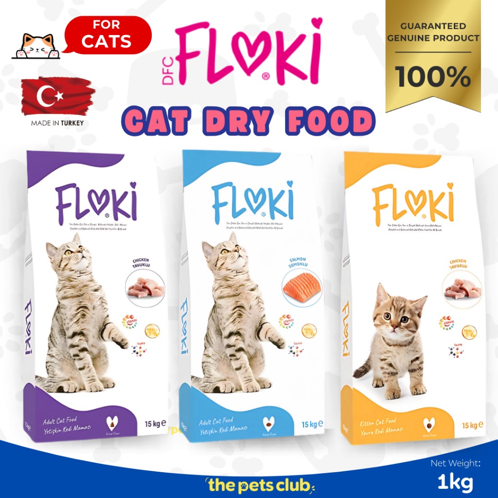 Makanan Kering Kucing Floki 1kg | Dry Food Kucing | Makanan Kucing | Cat Dry Food