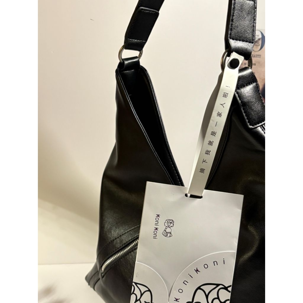 KONI KONI GENUINE LEATHER BAG BLACK