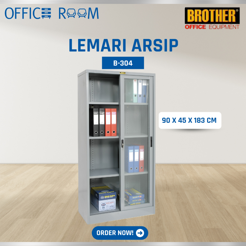 Lemari Arsip Brother Sliding Kaca B-304