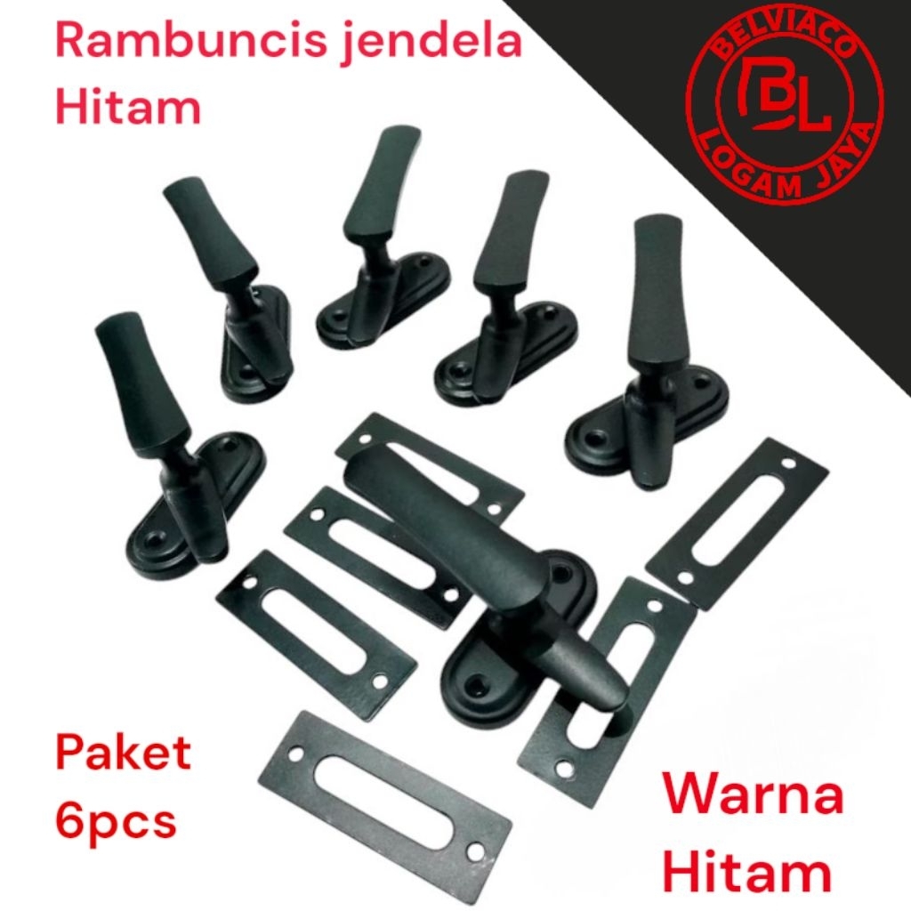 Paket 6pcs Rambuncis pengunci jendela / Panolet jendela / Rambuncis aluminium / panolet pengunci jen