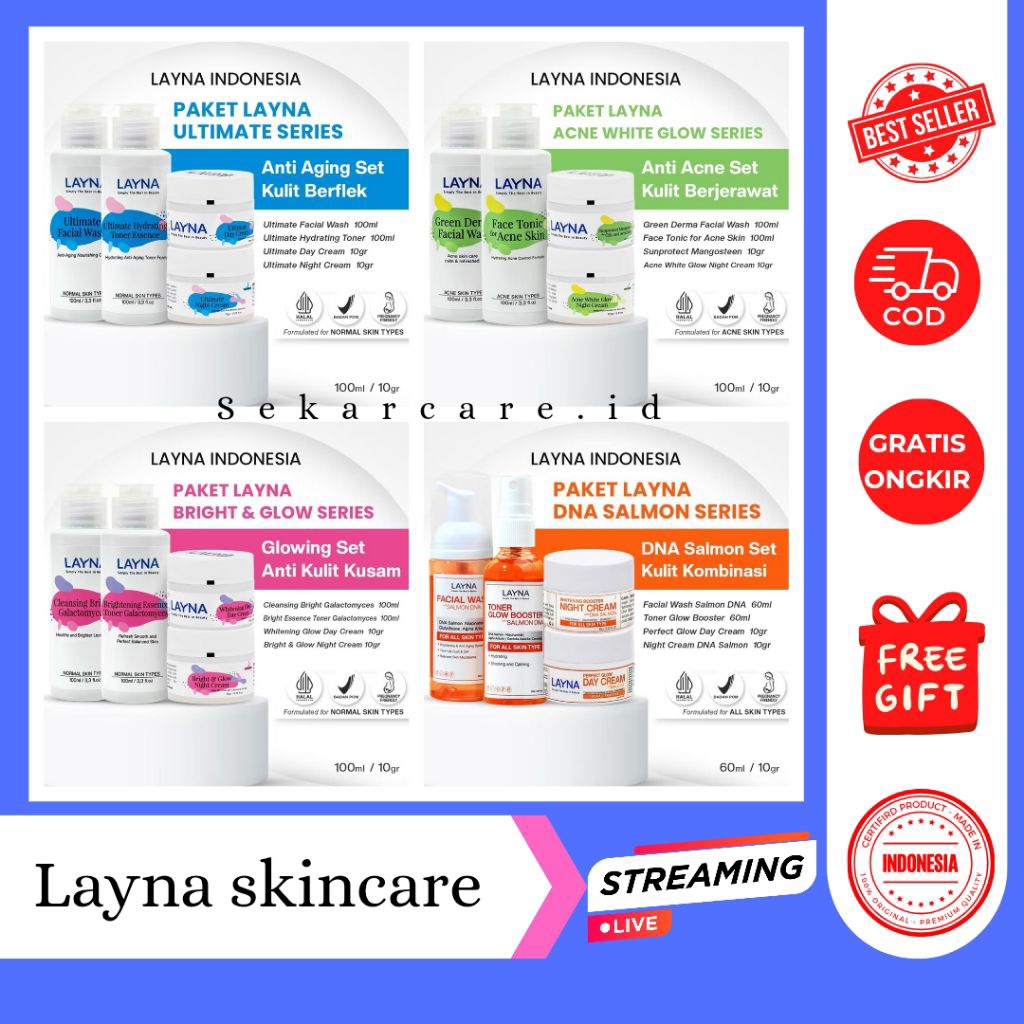 LAYNA SKINCARE NORMAL BRIGHTENING / ACNE JERAWAT ,MENGOBATI JERAWAT,BRUNTUSAN,MENCERAHKAN WAJAH,MENY