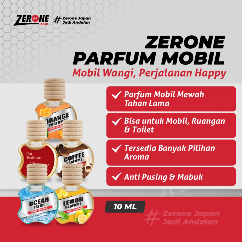 Zerone Japan Parfum Mobil Gantung Pengharum Mobil Tahan Lama Premium 10ml