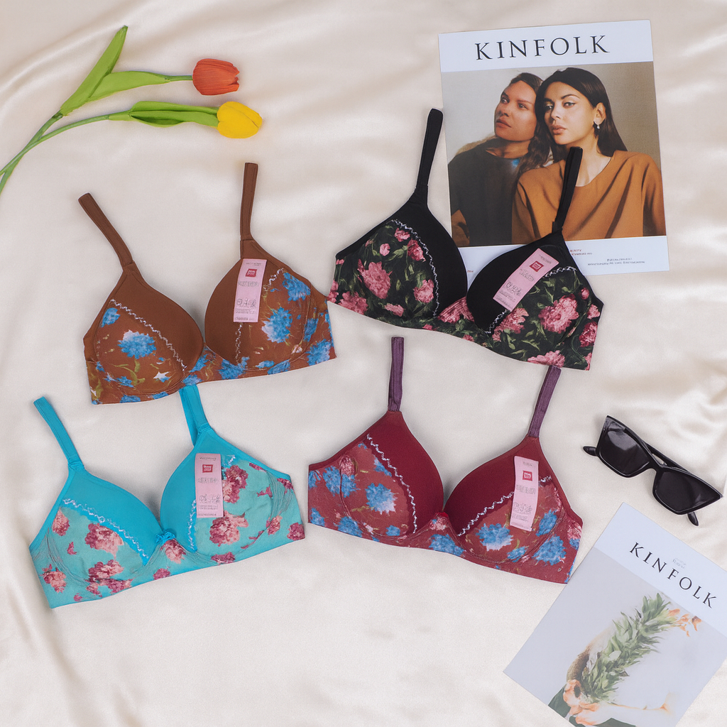 NAJWA - BRA BH WANITA TANPA KAWAT XIANGCAO BRA BRUKAT DAN JIASINI BUSA TEBAL PREMIUM GOOD QUALITY RE