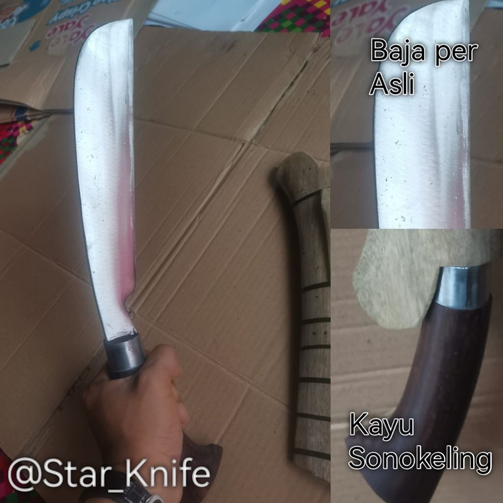 Golok kebun super premium, golok kecil pembersih kebun baja per