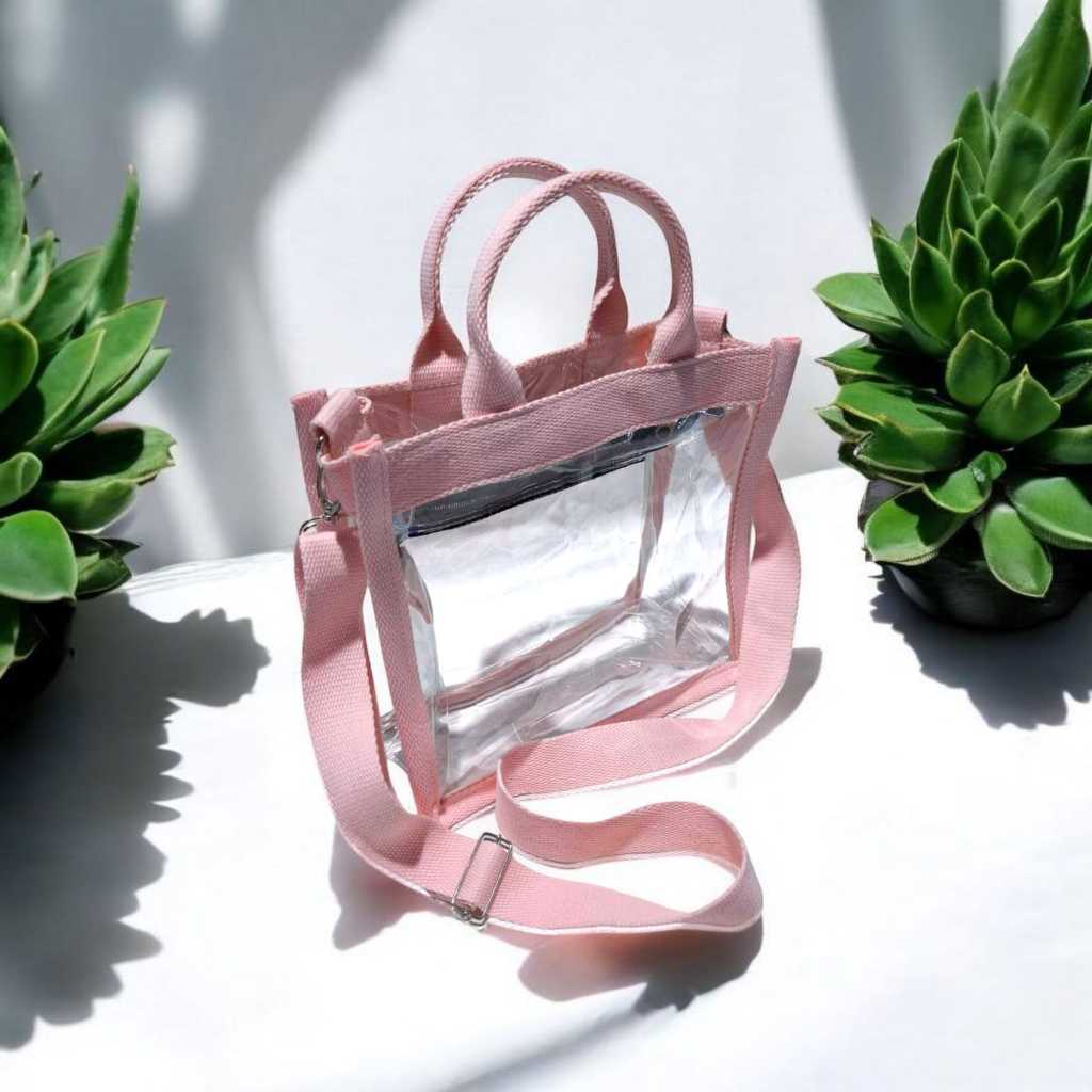 Tas Mika Full Kanvas Katun Plus Resleting Harga Murah Size 25*12*20 CM - Tas Selempang Mika PVC Teba