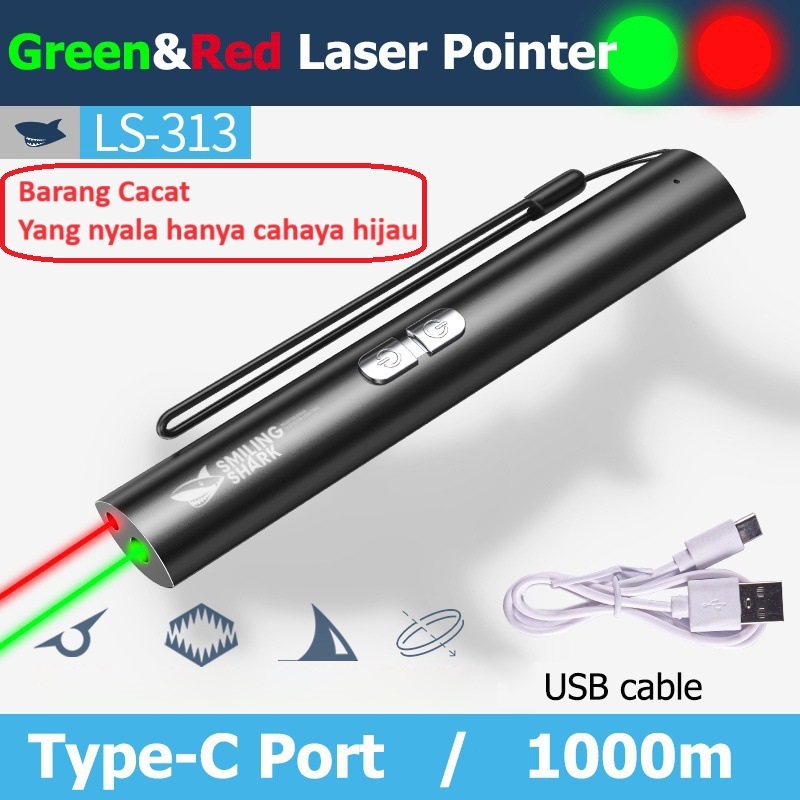 Produk Reject LASER LS303 SmilingShark HANYA NYALA HIJAU, Merah Mati