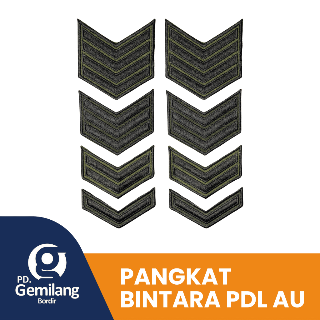 Pangkat PDL TNI AU | Serda-Sertu-Serka-Serma | sepasang | Pangkat Bordir TNI AU | Pangkat TNI AU