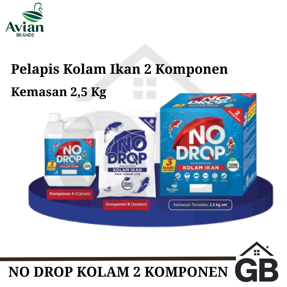 Cat Kolam Ikan Berbahan Dasar Semen No Drop Kolam Ikan 2 Komponen 2.5 Kg - No drop cat kolam ikan - 